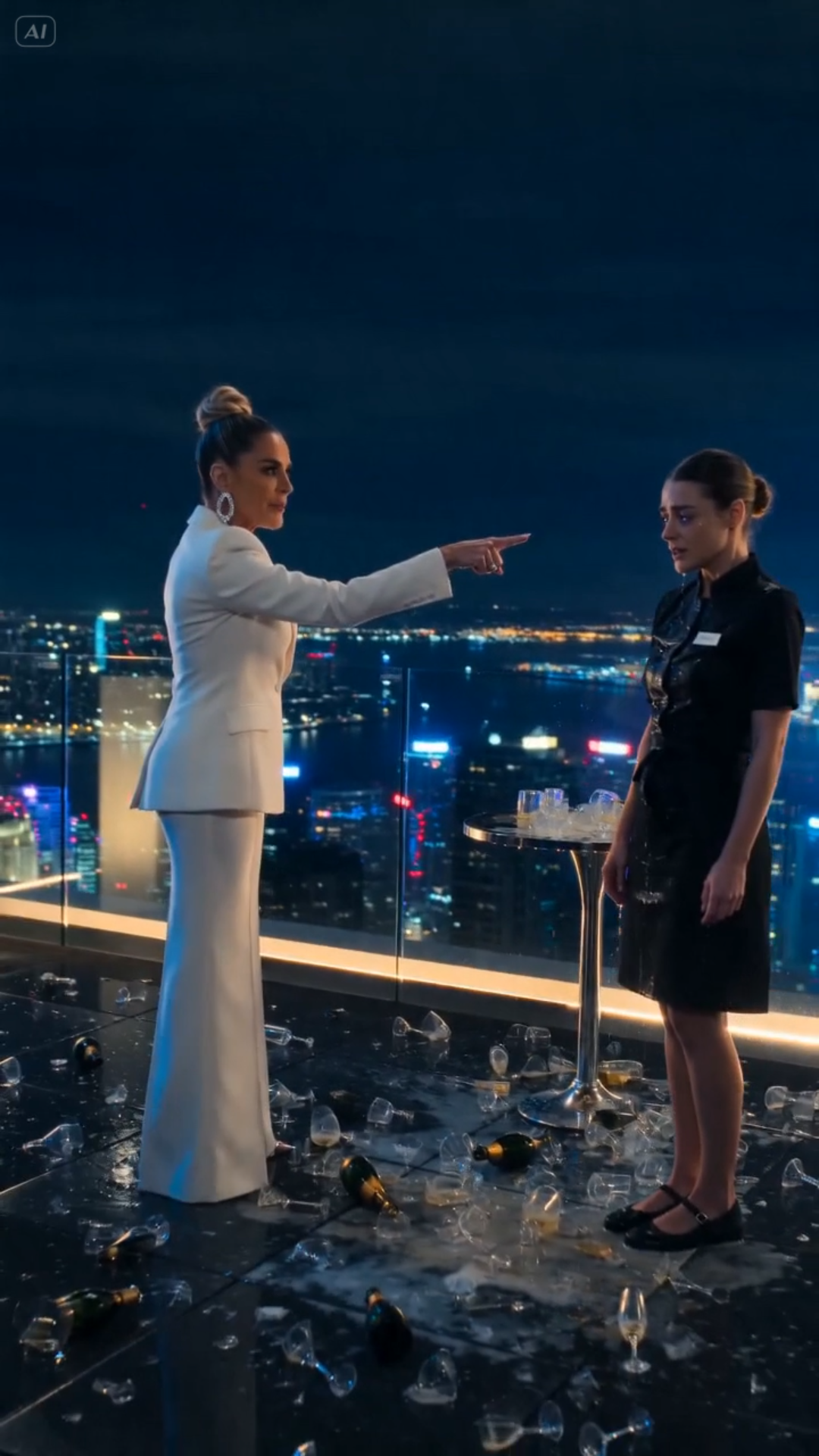 A BILLIONAIRE SOCIALITE DESTROYED A CHAMPAGNE TOWER TO HUMILIATE A WAITRESS — THEN THE BODYGUARDS REVEALED WHO SHE REALLY WAS (PART 1)