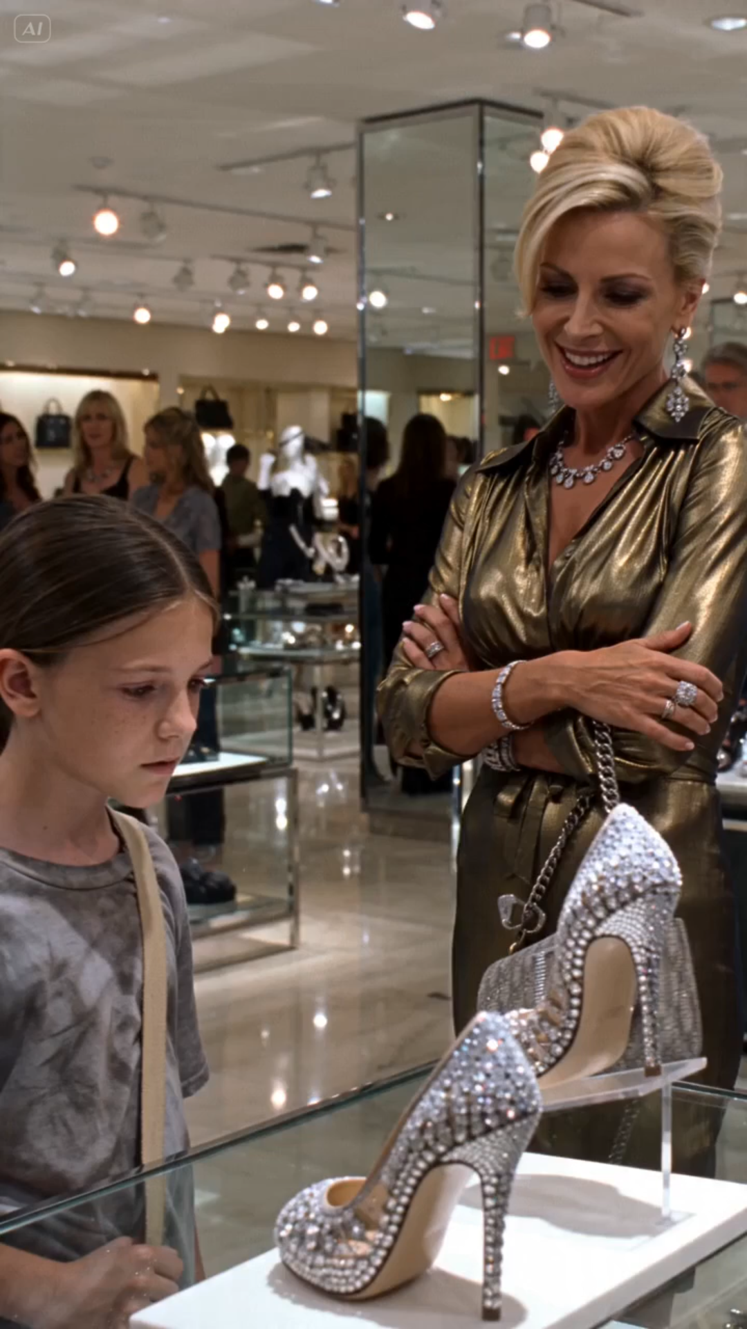 THE GIRL IN THE FIVE-DOLLAR T-SHIRT WALKED INTO A LUXURY STORE — AND SILENCED EVERY BILLIONAIRE INSIDE