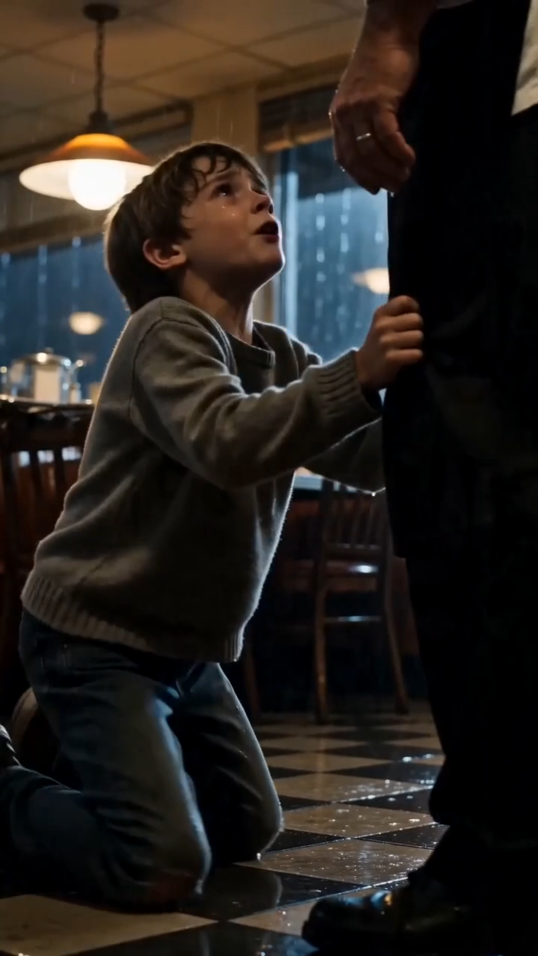 THE TERRIFIED BOY RAN INTO A DINER KITCHEN BEGGING FOR HELP—THEN THE MAN CHASING HIM CLAIMED TO BE HIS FATHER