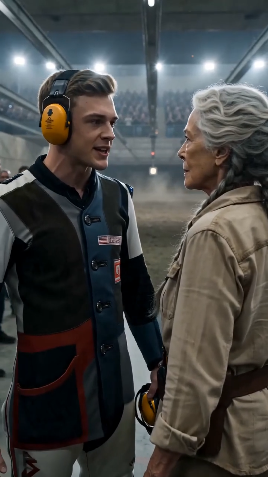 THEY LAUGHED AT THE ELDERLY WOMAN AT THE NATIONAL SHOOTING FINALS—UNTIL THE CHAMPION HEARD HER LAST NAME AND REALIZED WHO WAS STANDING IN FRONT OF HIM
