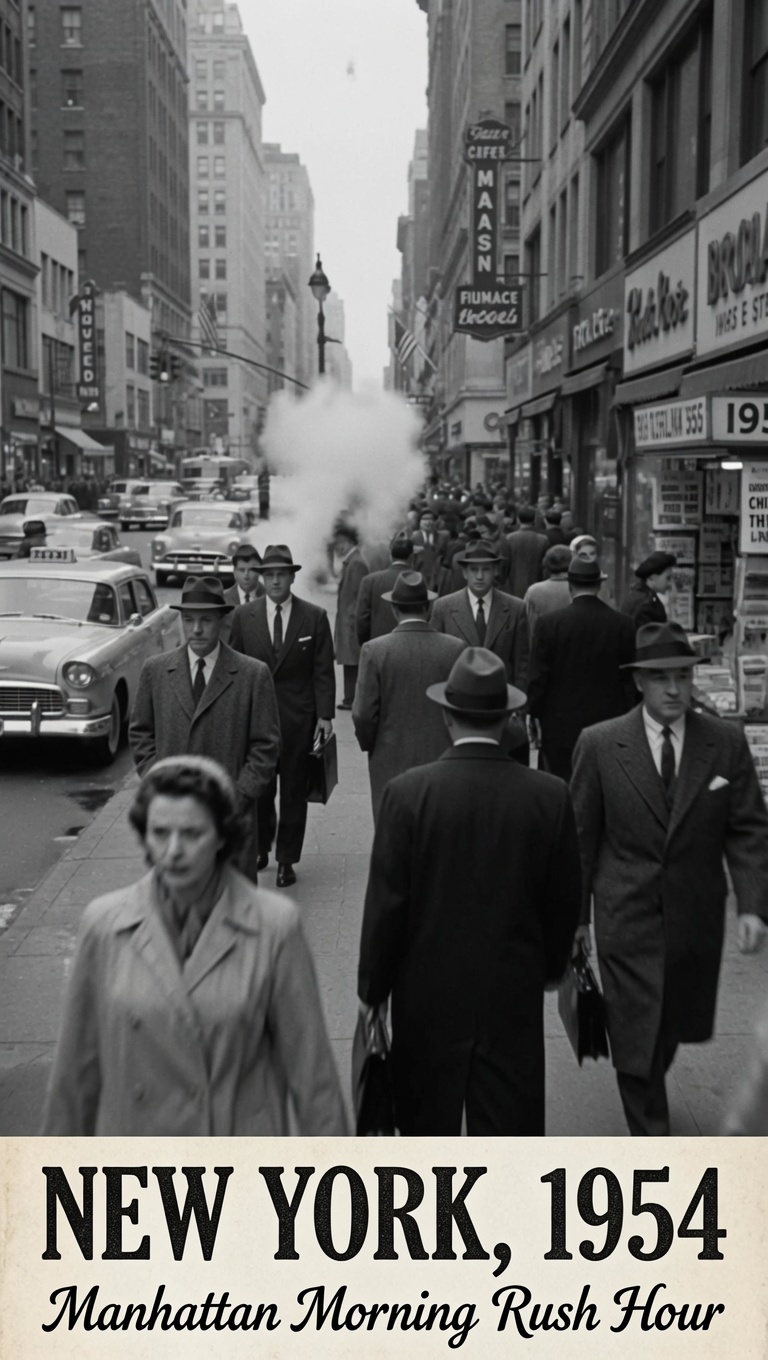 The Rhythm of a City That Never Stopped: A Morning in New York During the Mid-1950s
