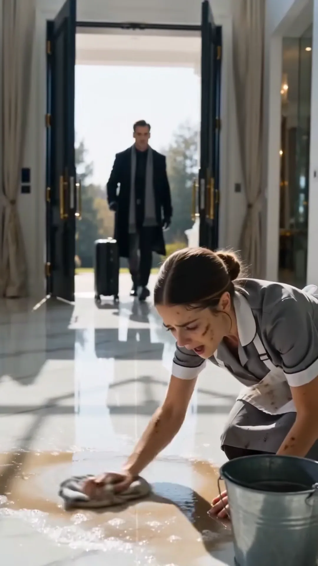 A Billionaire Came Home and Found His Wife Scrubbing the Floor Like a Maid—Then He Made One Call: “Destroy Everything.”