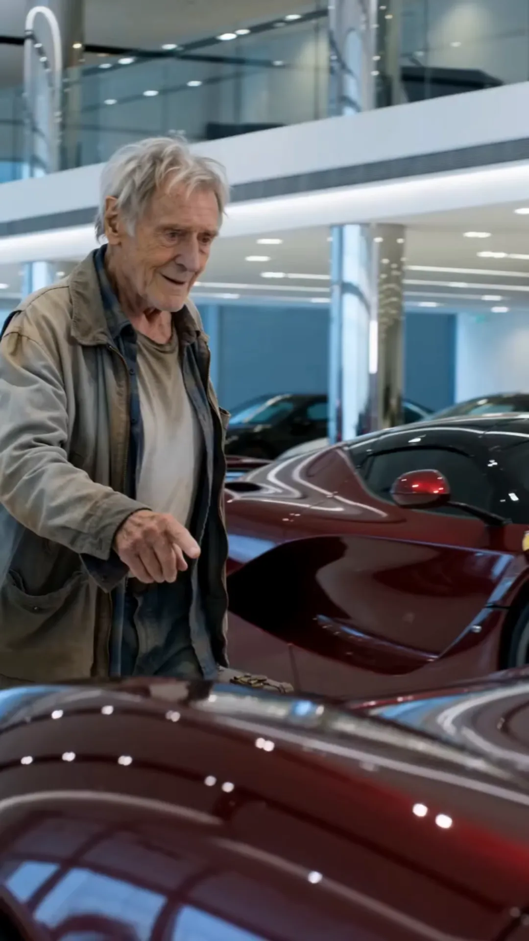 She Treated a “Poor Old Man” Like a VIP at a $600,000 Supercar Showroom—Then He Opened His Suitcase and Everyone Froze