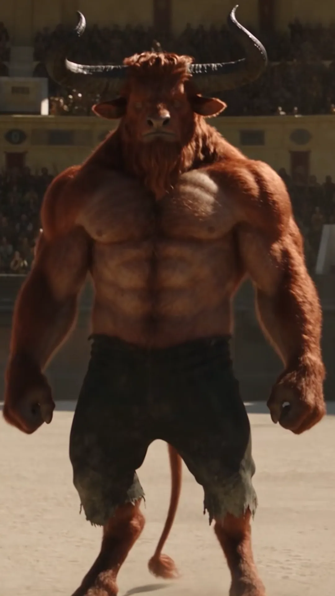 THE EMPEROR THREW THE MINOTAUR TO HIS DEADLIEST TIGER—THEN THE BEAST SAW THE HORNED BABY
