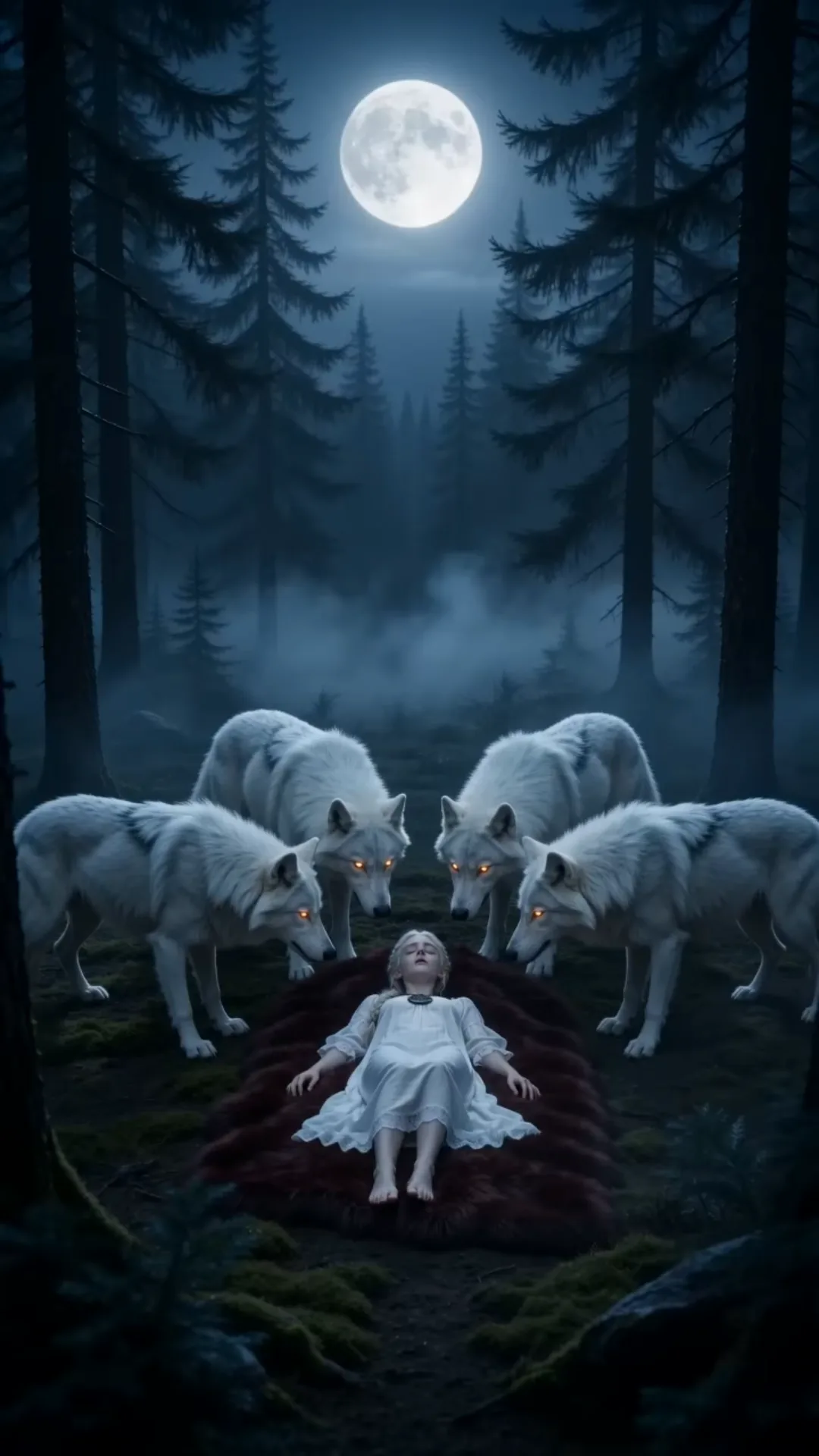 ELLE S’EST RÉVEILLÉE ENTOURÉE DE LOUPS BLANCS — PUIS LE ROI ALPHA A VU LE MÉDAILLON QU’ON LUI AVAIT INTERDIT DE PORTER