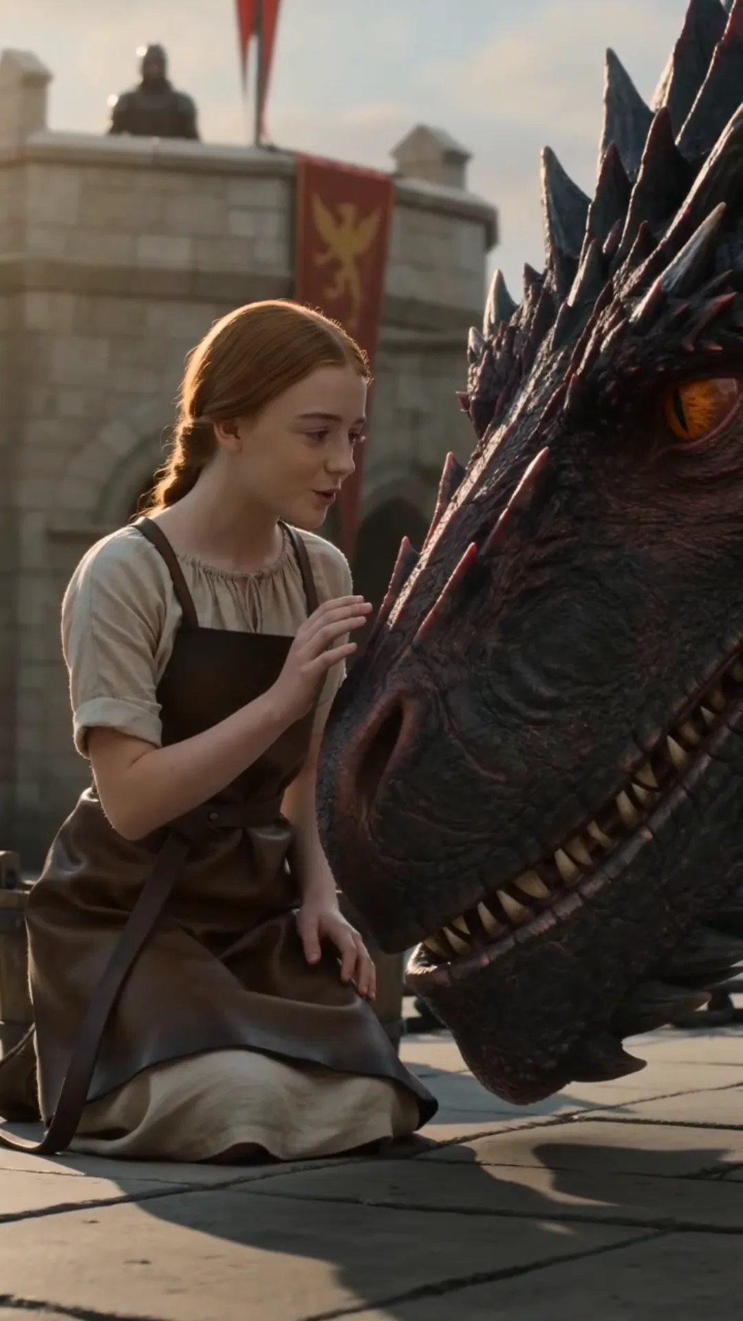 LA SERVANTE TOUCHA LE DRAGON ENCHAÎNÉ — PUIS SON REFLET APPARUT COURONNÉ DANS SES YEUX