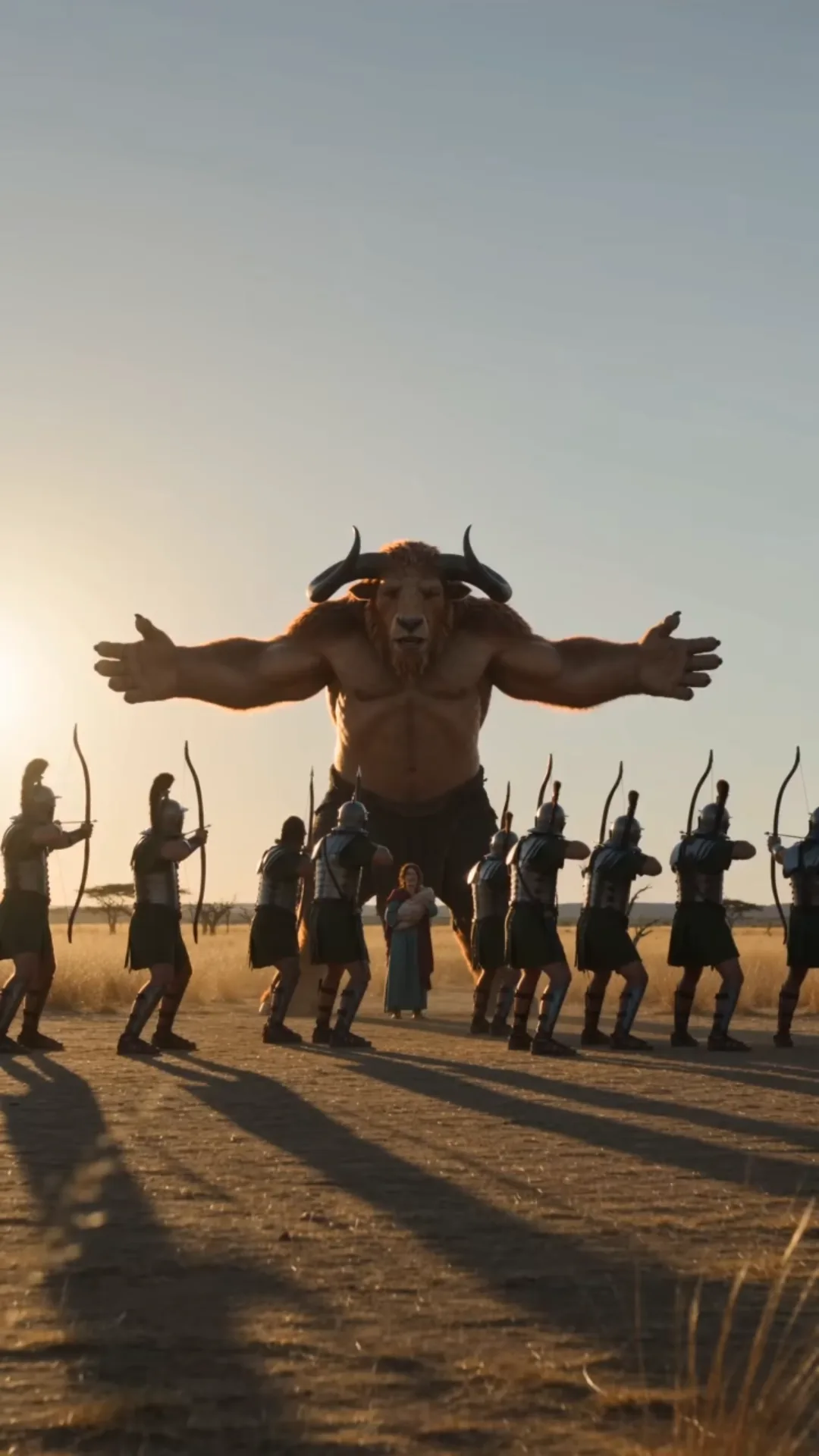 THEY ORDERED THE ARCHERS TO KILL THE MINOTAUR—THEN THE BABY’S GOLDEN HORNS MADE AN ENTIRE LEGION LOWER THEIR BOWS