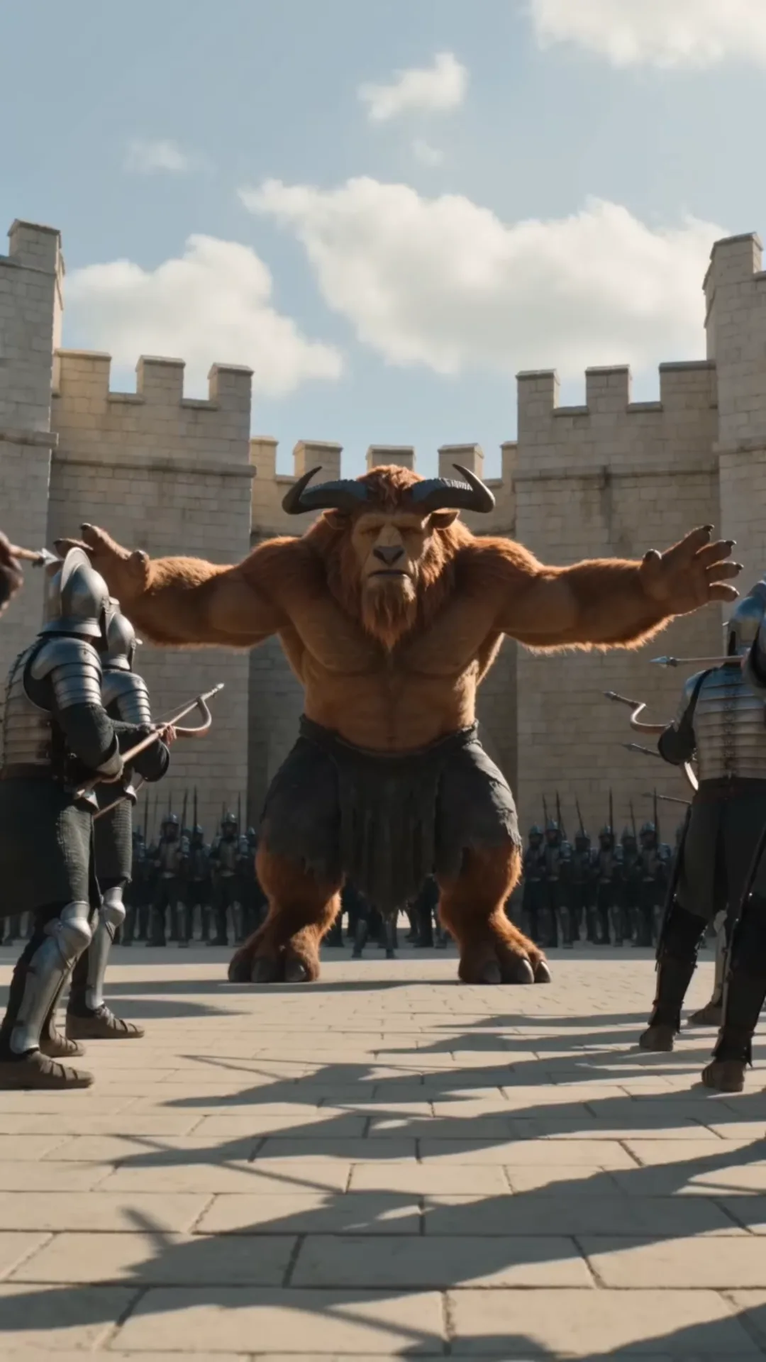 THEY ORDERED THE ARCHERS TO KILL THE MINOTAUR—THEN THE COMMANDER SAW WHAT THE BABY WAS HOLDING