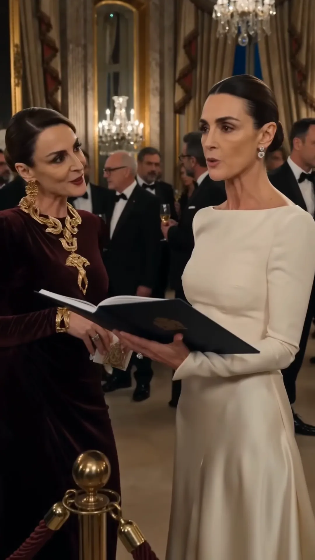 Au château de Vauclaire, Valérie déchire la robe blanche d’Anaïs devant l’élite — puis la vente s’arrête quand on découvre que son nom avait été effacé du catalogue