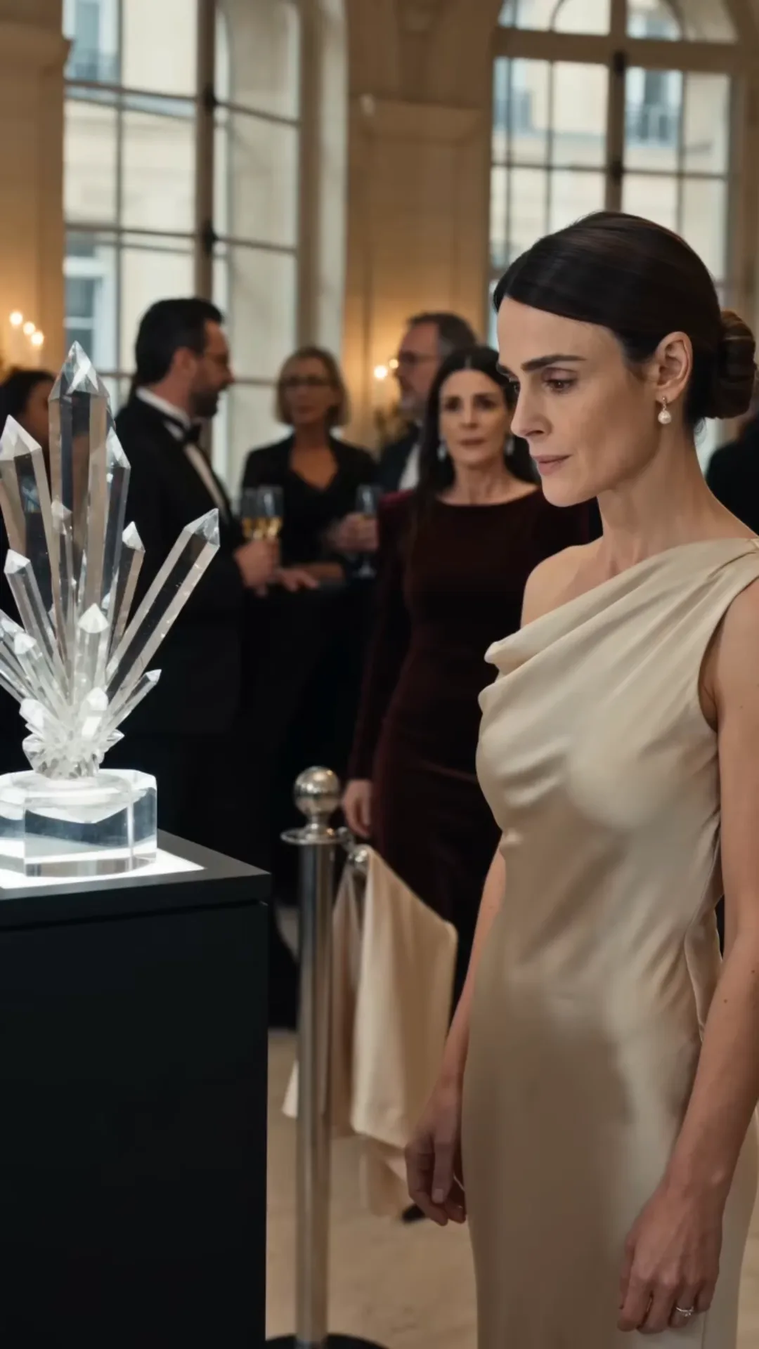 Dans une galerie privée à Paris, Éléna fait briser un cristal à 6 millions puis accuse Camille — mais la caméra révèle ce qu’elle cherchait sous le socle