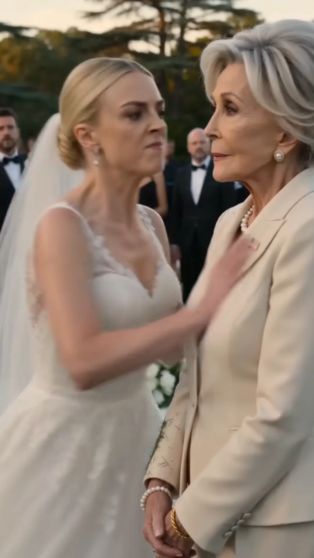 The Bride Shoved an Older Woman to the Ground and Called Her “Trash”—Then a Secret Service Agent Said, “Madam President.”