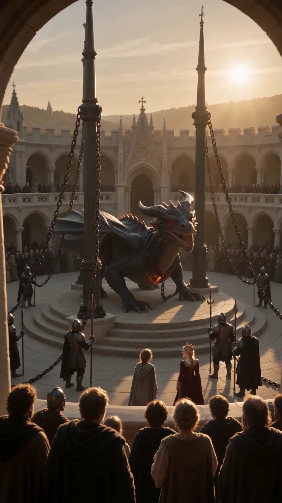 THE PRINCESS SENT A POOR GIRL TO DIE BEFORE THE CHAINED DRAGON—THEN IT BOWED TO THE CHILD BESIDE HER
