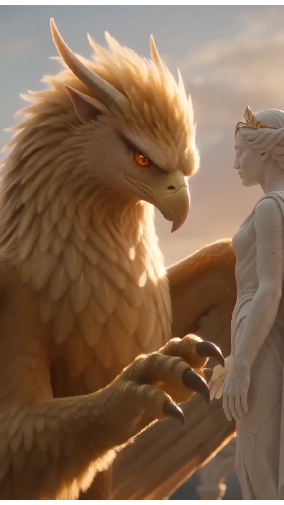 LA PRINCESSE SE MOQUAIT DE LA JEUNE FILLE CHANGÉE EN PIERRE — PUIS LE GRIFFON D’OR BRISA SA MALÉDICTION DEVANT TOUTE LA COUR