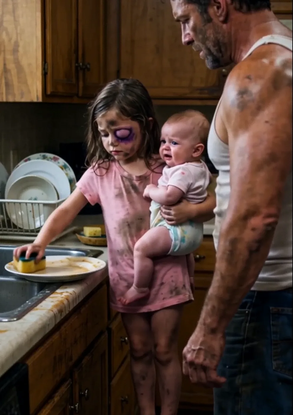 THE ARMY RANGER CAME HOME TO FIND HIS SIX-YEAR-OLD DAUGHTER HOLDING A BABY OVER DIRTY DISHES—BUT THE DATE IN HIS POCKET EXPOSED SOMETHING FAR WORSE