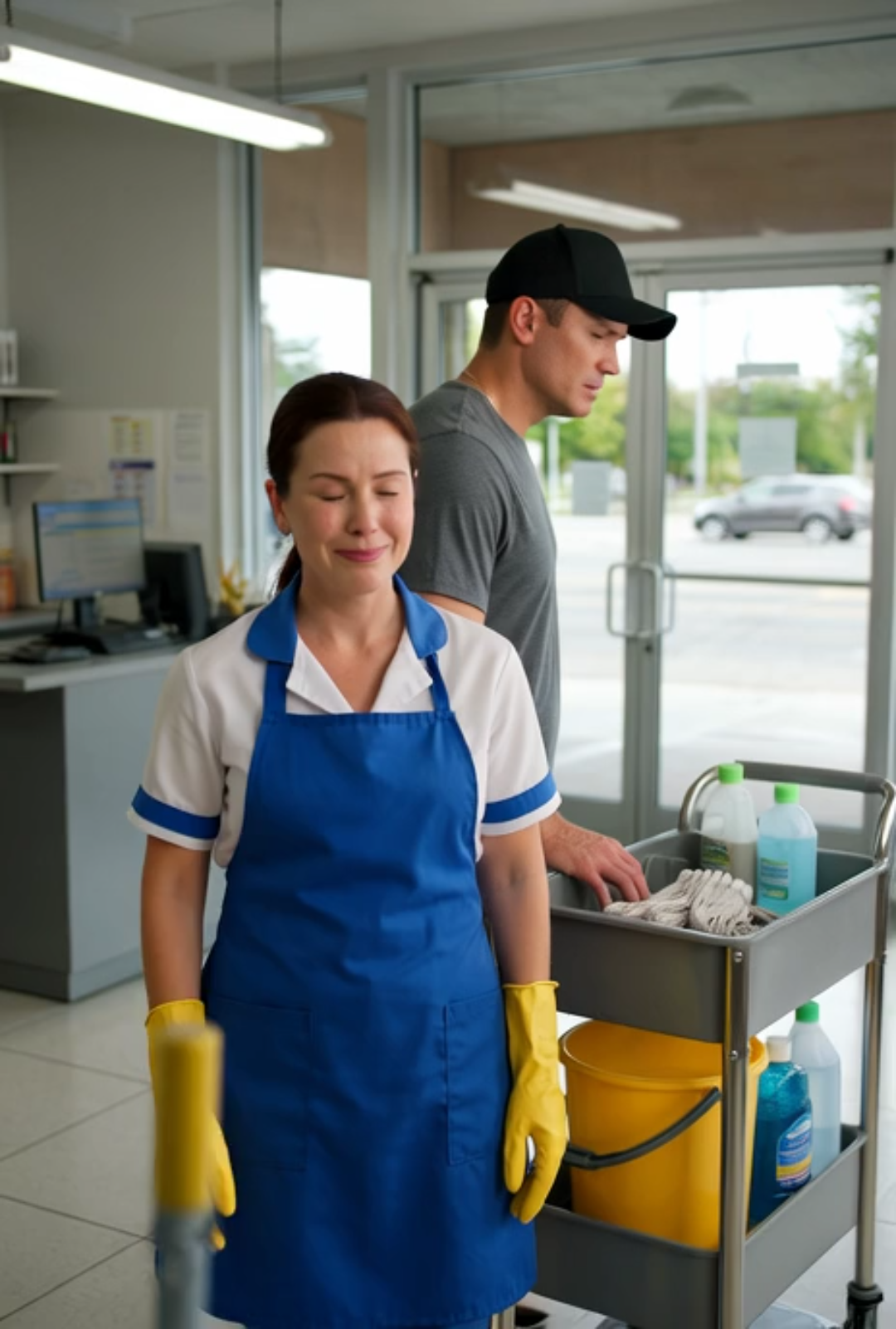 The company owner disguised himself as a janitor. When he discovered why the cleaning employee was crying, he made a decision that left everyone speechless.