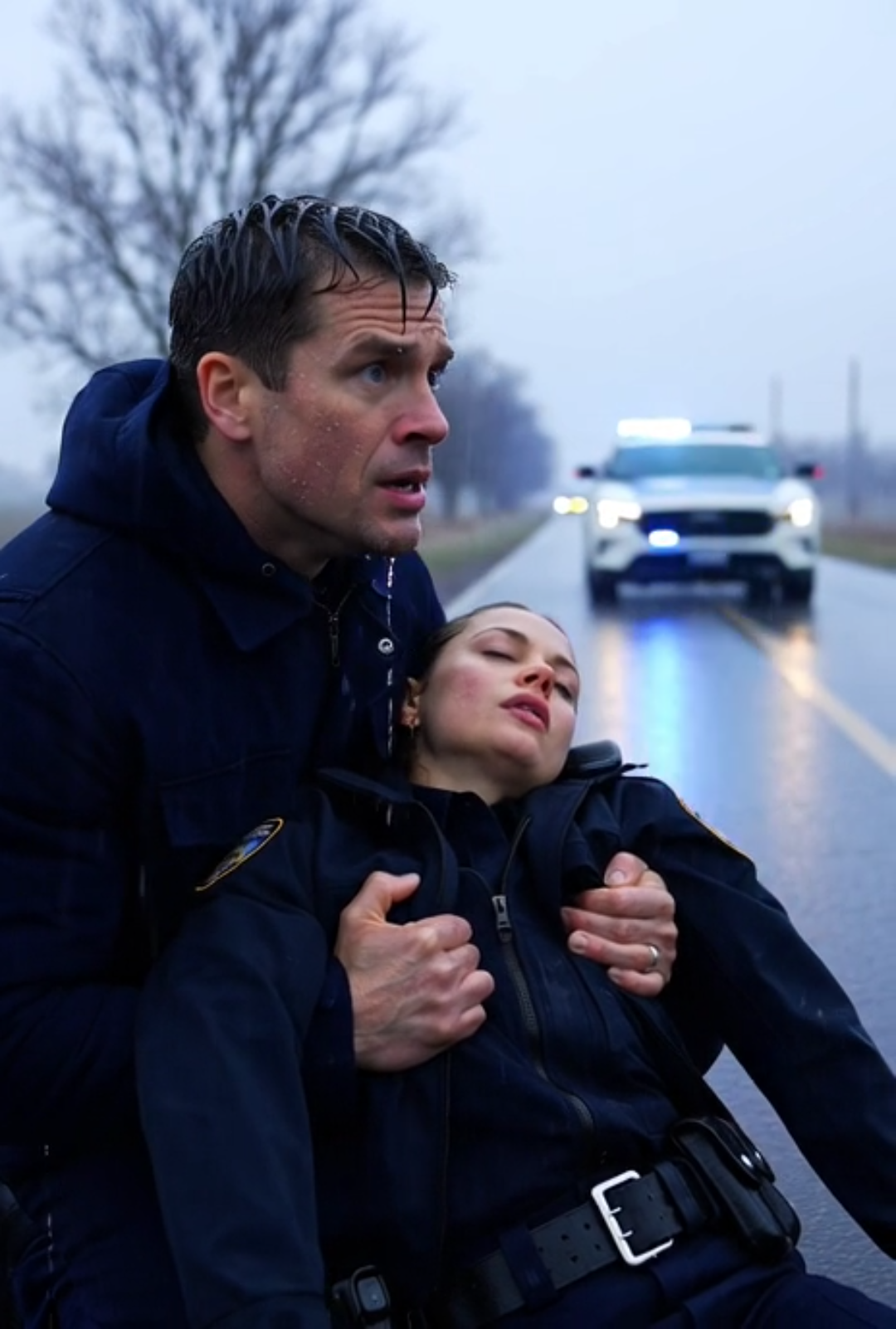 A single father stopped to help a dying policewoman in the middle of a storm. What the police discovered hours later made the entire city cry.