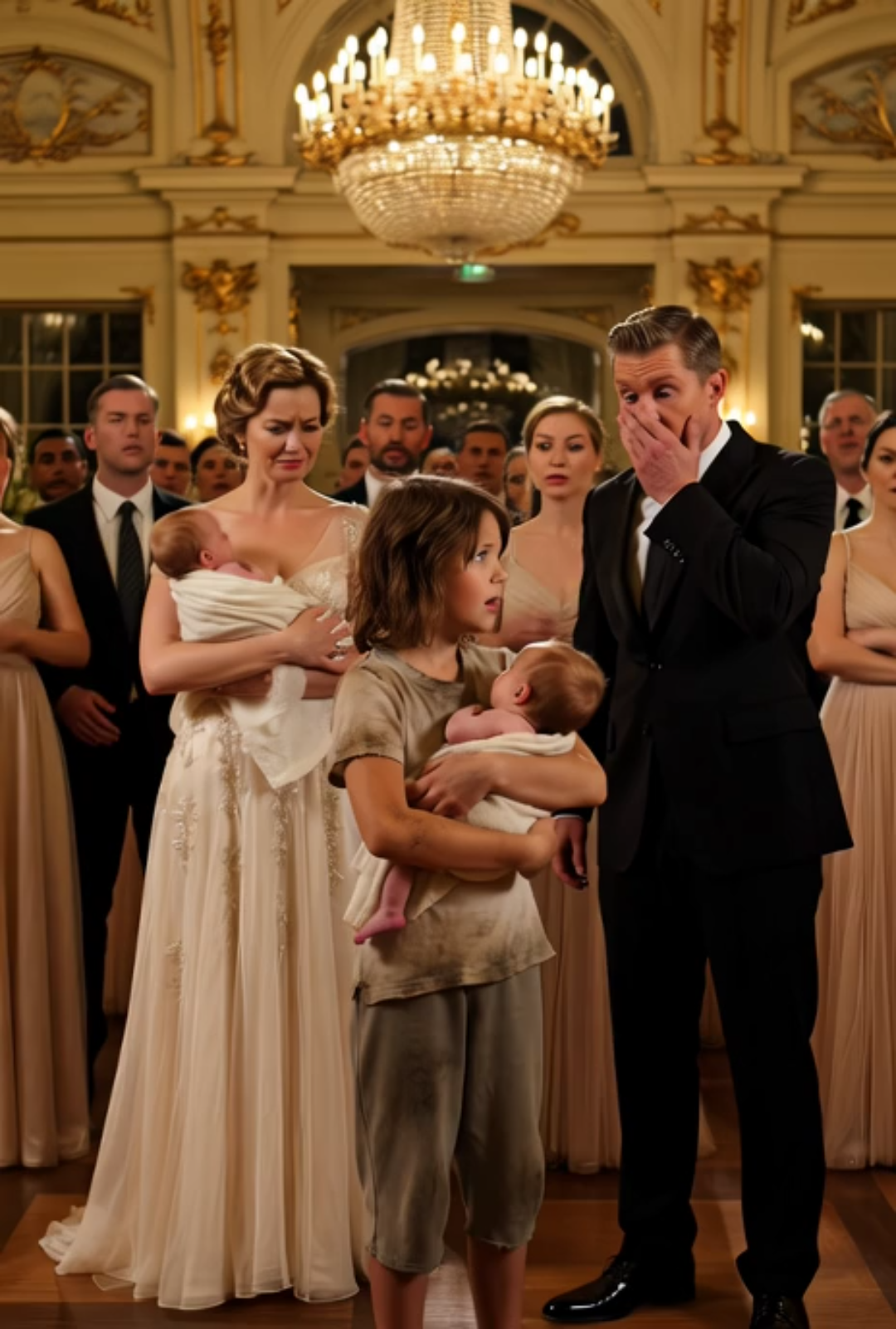 A Poor Girl’s Cry Stopped a Millionaire’s Party… But the Secret in Her Arms Shocked Everyone