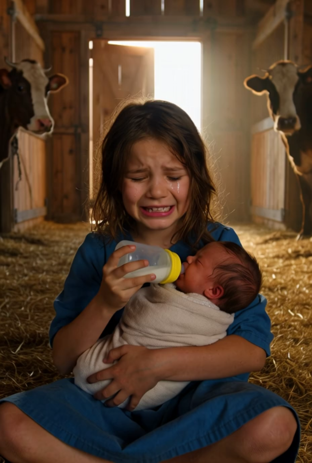 “I’m Sorry, Sir… I Don’t Have Any Money for Milk,” the 7-Year-Old Beggar Whispered at 5:30 A.M — But When a Texas Rancher Followed Her Through the Rain and Found Where She Was Hiding With a Starving Baby, He Exposed a Shocking Abandonment Scheme and a Custody Fight No One Expected