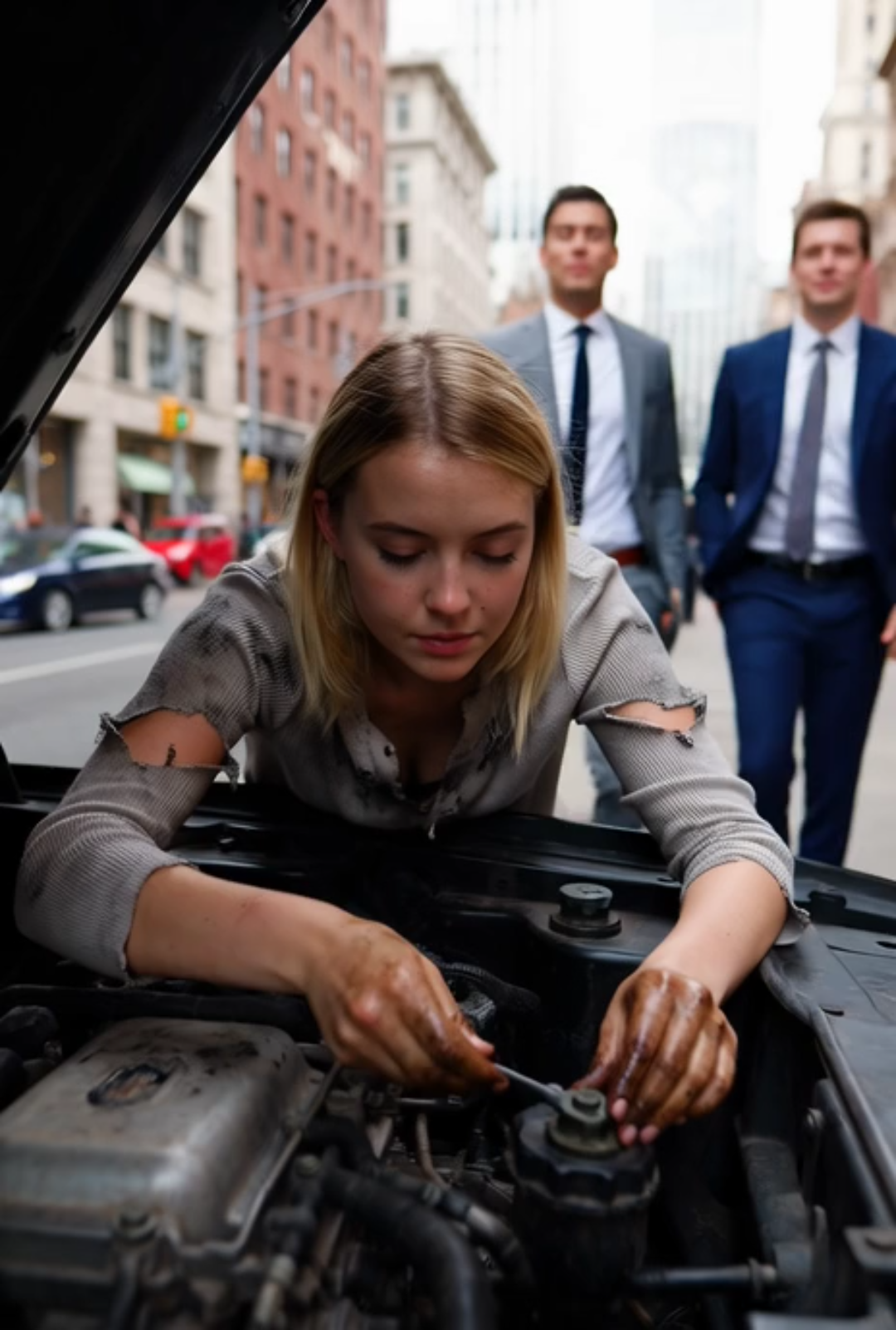 “I’ll Give You $100 Million If You Fix My Car,” the Billionaire Mocked a Poor Homeless Girl… But What Happened Next Left Him Speechless