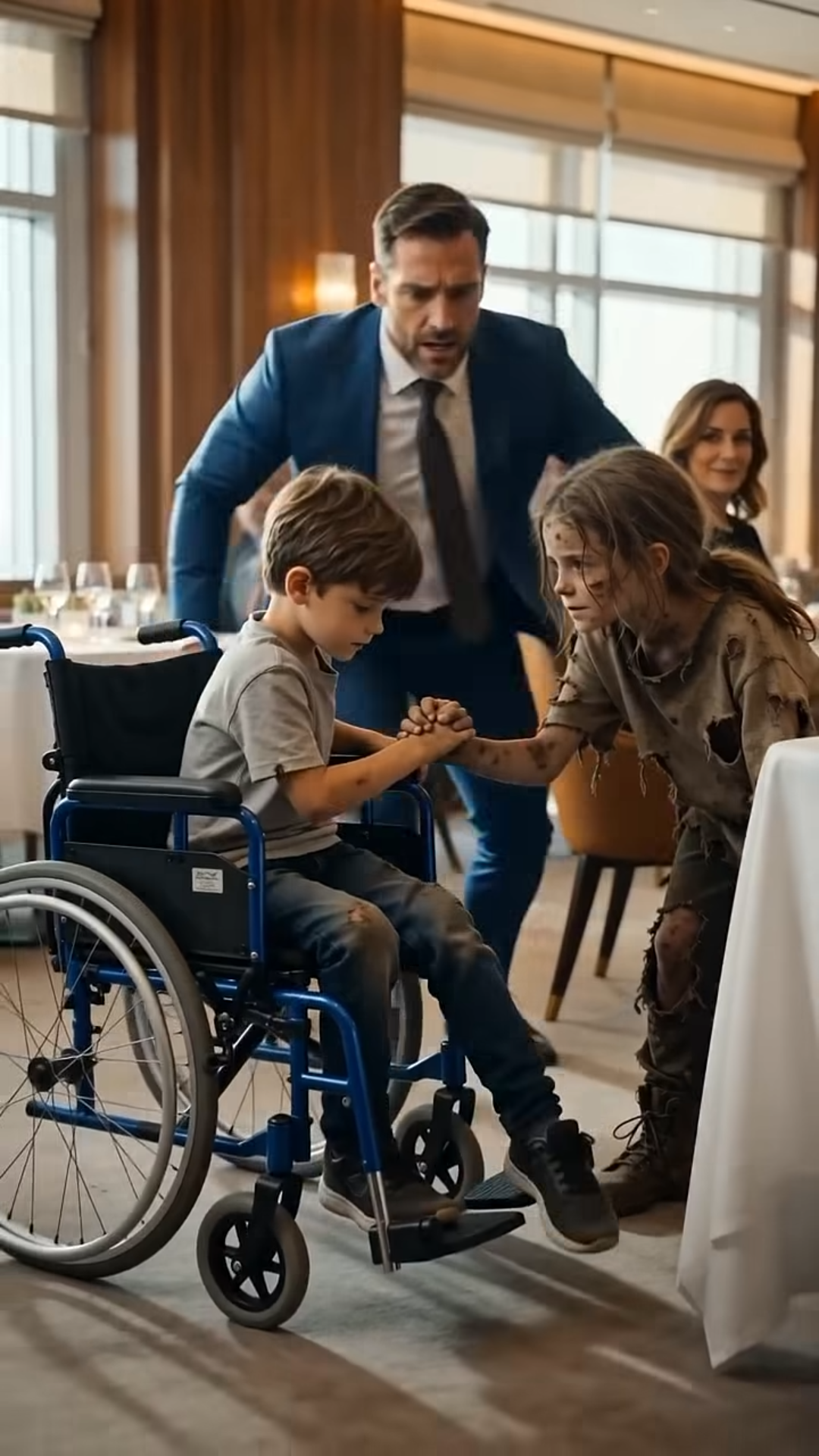 “A Ragged Girl Walked Into a Luxury Restaurant and Asked for Food—Then Did the Impossible, Making a Paralyzed Boy Stand Again and Forcing His Powerful Father to Face the One Truth Money Could Never Fix”