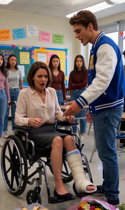 He Dropped His Injured Teacher’s Gift and Called Her Useless—Then His Mother Saw the Video and Learned Where He Had Heard Those Words