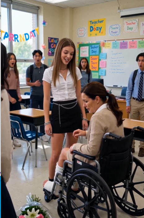 She Made Her Injured Teacher Reach for a Gift, Dropped It at Her Wheelchair—Then the New Classroom Camera Exposed Why She Needed Ms. Turner Gone