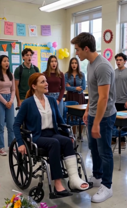 He Threw the Flowers Beside His Injured Teacher’s Wheelchair and Told Her to Retire—Then the Principal Opened a File Bearing Her Forged Signature