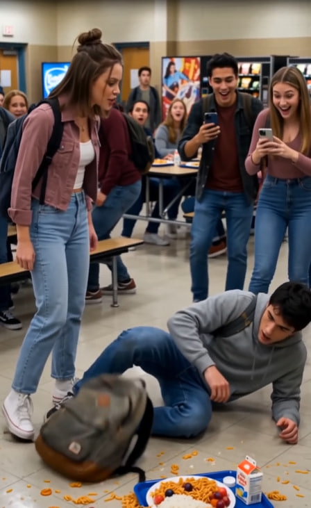 She Kicked His Lunch Across the Cafeteria—Then Ethan Said the Girl Brooke Humiliated Last Week Never Came Home, and Every Phone Kept Recording