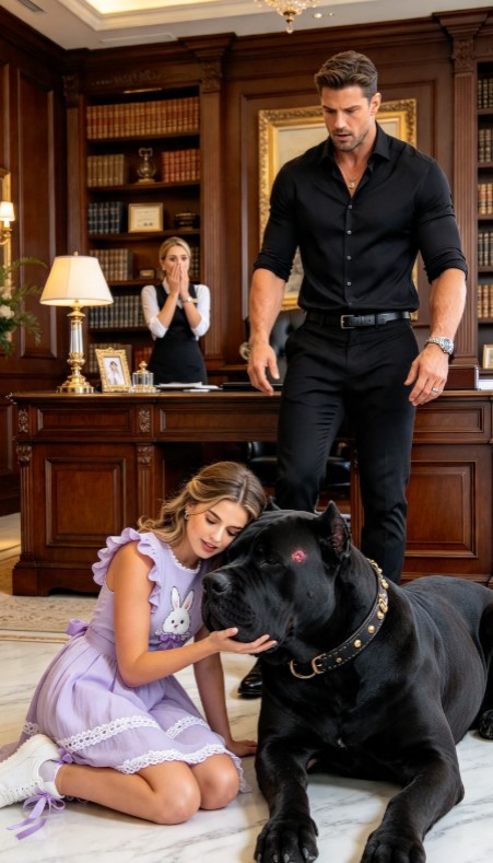 Everyone Warned the Six-Year-Old Not to Cross the Purple Line Toward Damian Vale’s Scarred Guard Dog—Until the Animal Bowed Its Head and She Whispered What Her Mother Knew