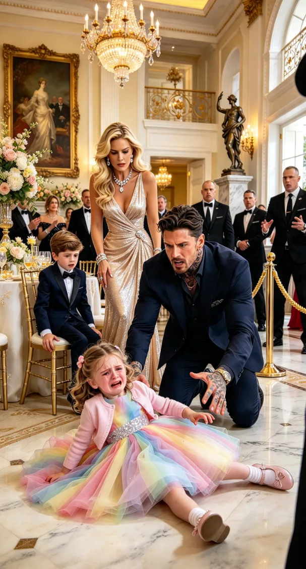 My Four-Year-Old Daughter Was Thrown to the Floor at a Millionaire’s Family Party—But When She Pointed at Her Aunt, I Realized the Cruelty Was Only the Beginning