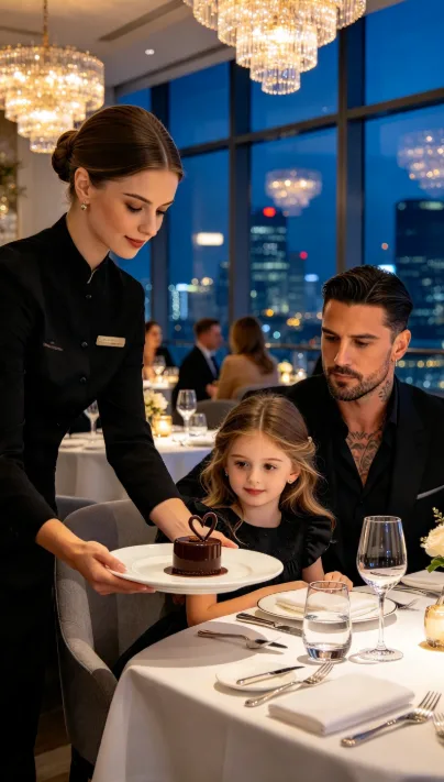 A Six-Year-Old Girl Begged a Waitress Not to Serve the Chocolate Heart—Then Her Father Stood Up and Uncovered Why She Had Been Brought Back to That Restaurant