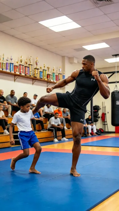 THE BOY HIT THE BLUE MAT WHILE THE WHOLE GYM WATCHED—THEN HIS GRANDFATHER RAISED HIS FISTS AND ASKED ONE QUESTION NO ONE WANTED ANSWERED