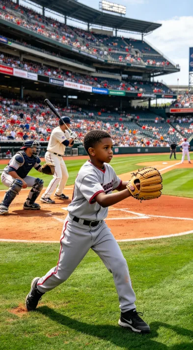 THE BOY WHO THREW ONE IMPOSSIBLE BALL AT A PACKED STADIUM—AND THE THREE MEN WHO LOOKED TERRIFIED WHEN THE CROWD BEGAN TO CHEER