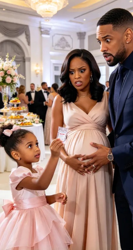 AT HER BABY SHOWER, A LITTLE GIRL HELD UP A MYSTERIOUS PLASTIC PACKET—AND HER FATHER’S TERRIFIED REACTION EXPOSED A BETRAYAL HIS PREGNANT WIFE NEVER SAW COMING