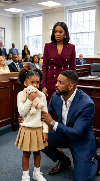 The Little Girl Walked Into Court Clutching a Pink Bunny—Then a Judge Unfolded Her Note and the Woman in Burgundy Stopped Smiling
