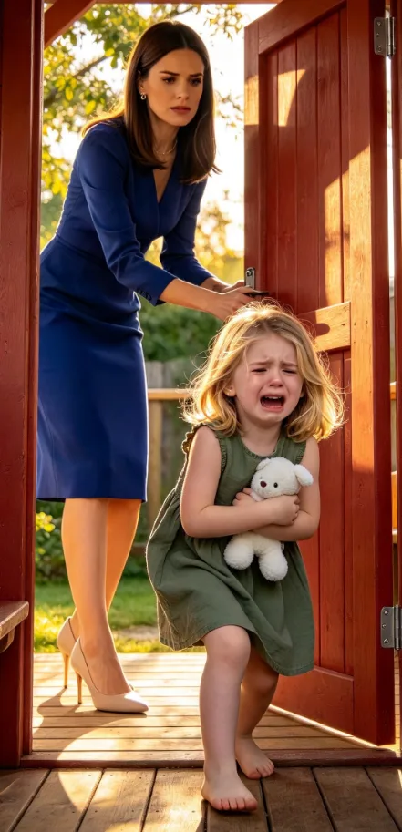 He Came Home to Find His Six-Year-Old Daughter Locked in a Backyard Playhouse—But the Woman in Blue Was Hiding Something Far More Terrifying Than a Cruel Punishment