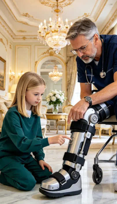 The Little Girl Pointed at a Hidden Mark on the Millionaire’s Leg Brace, and the Doctor Went Silent—Because Someone in His Own Family Needed Him Helpless