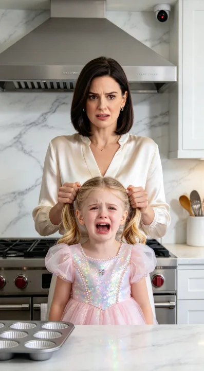 The Little Girl Was Screaming Beneath the Kitchen Camera—Then Her Father Pointed at the Red Light, and the Woman Behind Her Went Pale