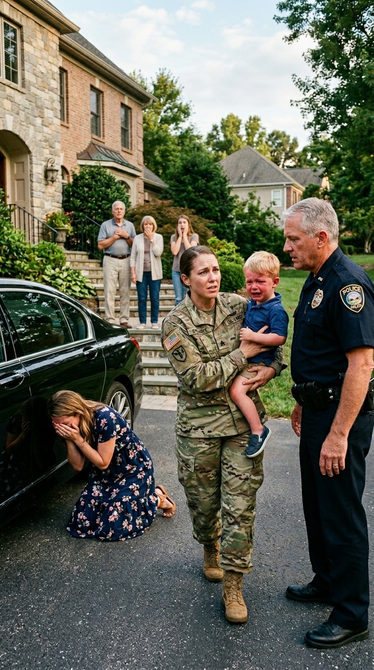 I never told my sister-in-law I was a four-star general. To her, I was just a “failure soldier,” while her father was the police chief. At a family BBQ, I saw my Silver Star medal thrown straight into the burning coals. My eight-year-old son screamed, “Aunt Sarah stole it from the cabinet!” The answer came instantly—a vicious slap across his face. “Shut up, you nosy little brat.” He collapsed to the ground, unconscious. She didn’t stop. “I’m sick of that fake glory. A medal for failure.” I called the police. She laughed until her father knelt and begged for forgiveness.