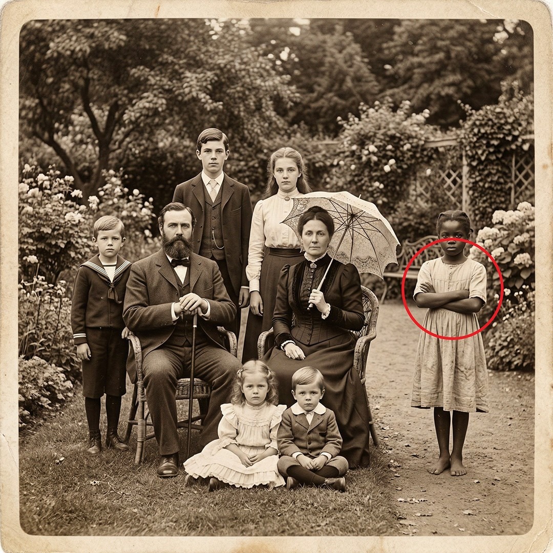 No one had noticed the young slave in the portrait until a zoom revealed what she was wearing.