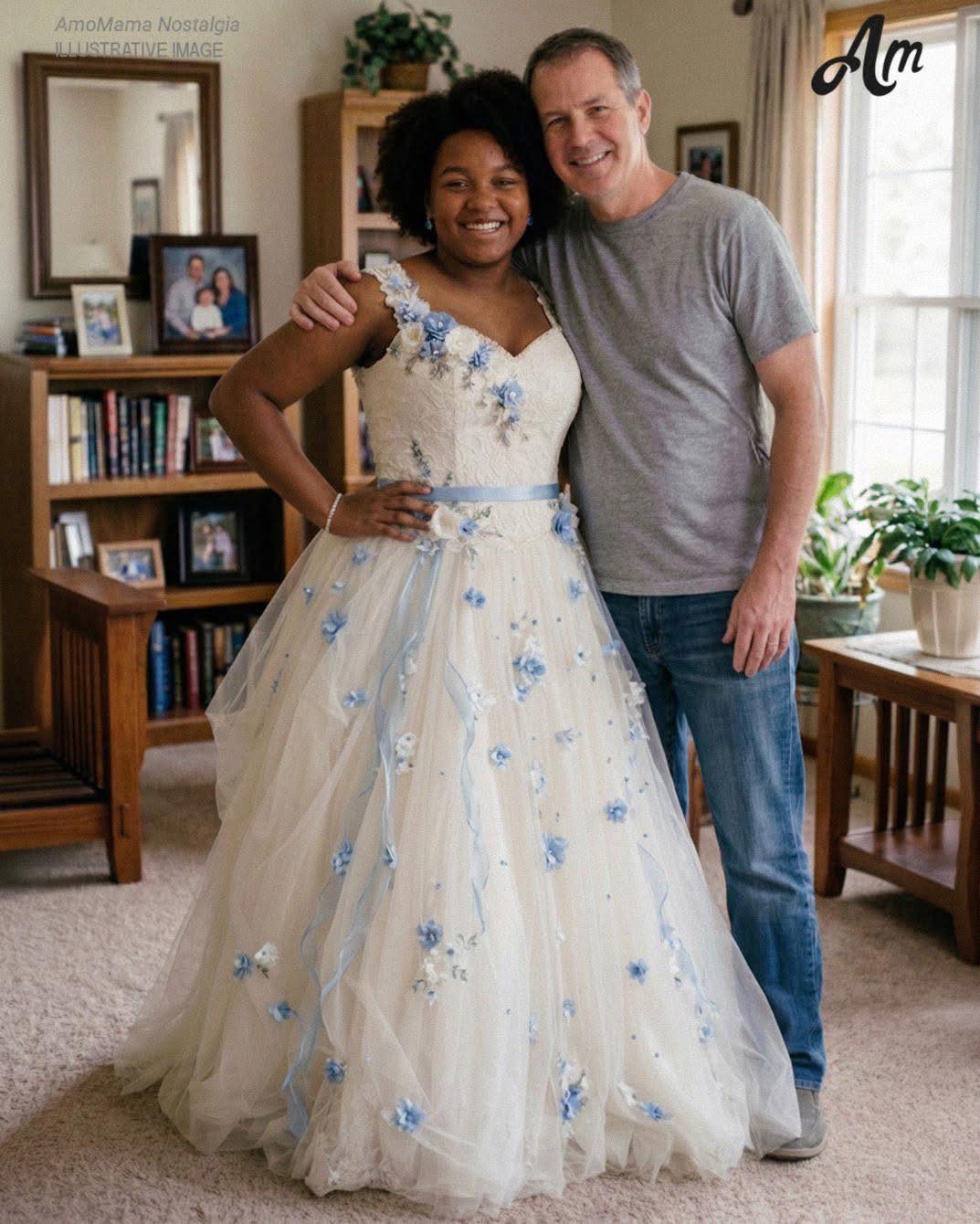 My Father Sewed Me a Dress from My Late Mother's Wedding Gown for Prom – My Teacher Laughed Until an Officer Walked In