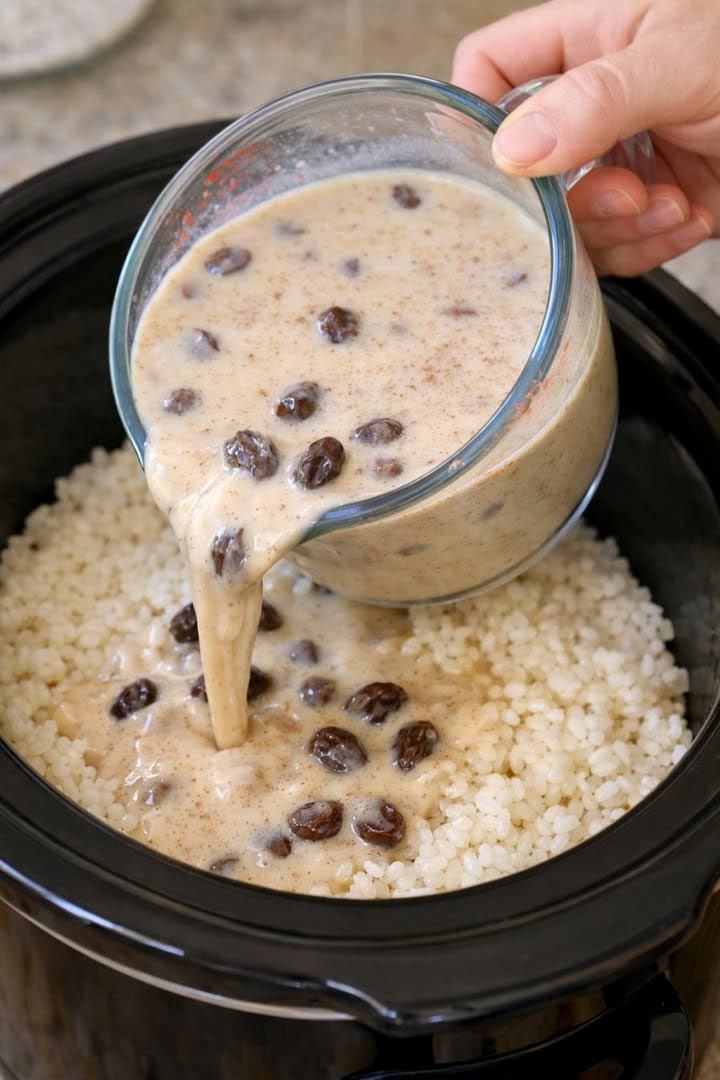 Pour this 1 mixture over raw rice into a slow cooker for a warm winter treat that hits different
