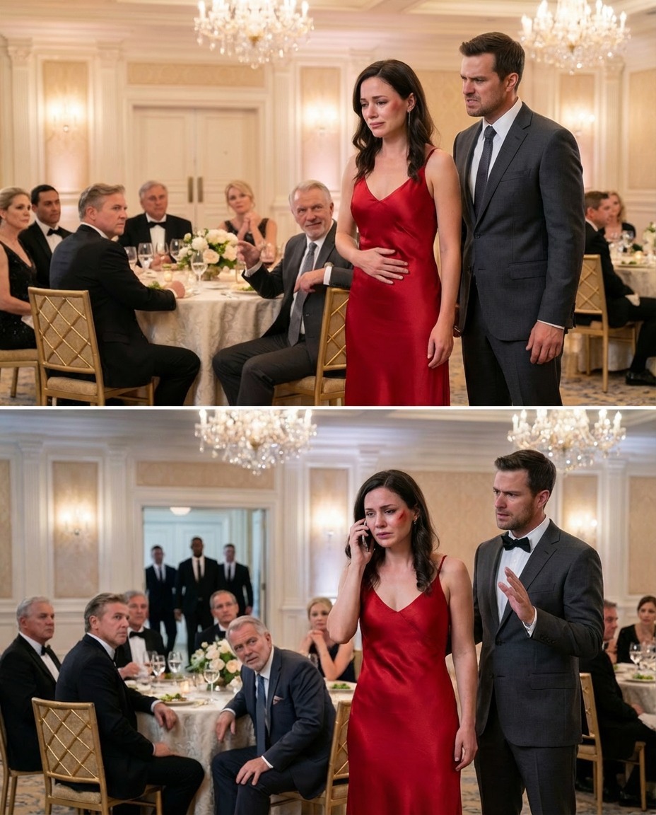 ON OUR ANNIVERSARY NIGHT MY FATHER-IN-LAW KEPT INSULTING ME, BUT WHEN I SAID I WAS PREGNANT… MY HUSBAND SLA:PPED ME IN FRONT OF ALL OUR GUESTS. NO ONE DEFENDED ME… I WIPED MY TEARS AND MADE ONE CALL… ‘DAD… I NEED YOU. PLEASE COME.’