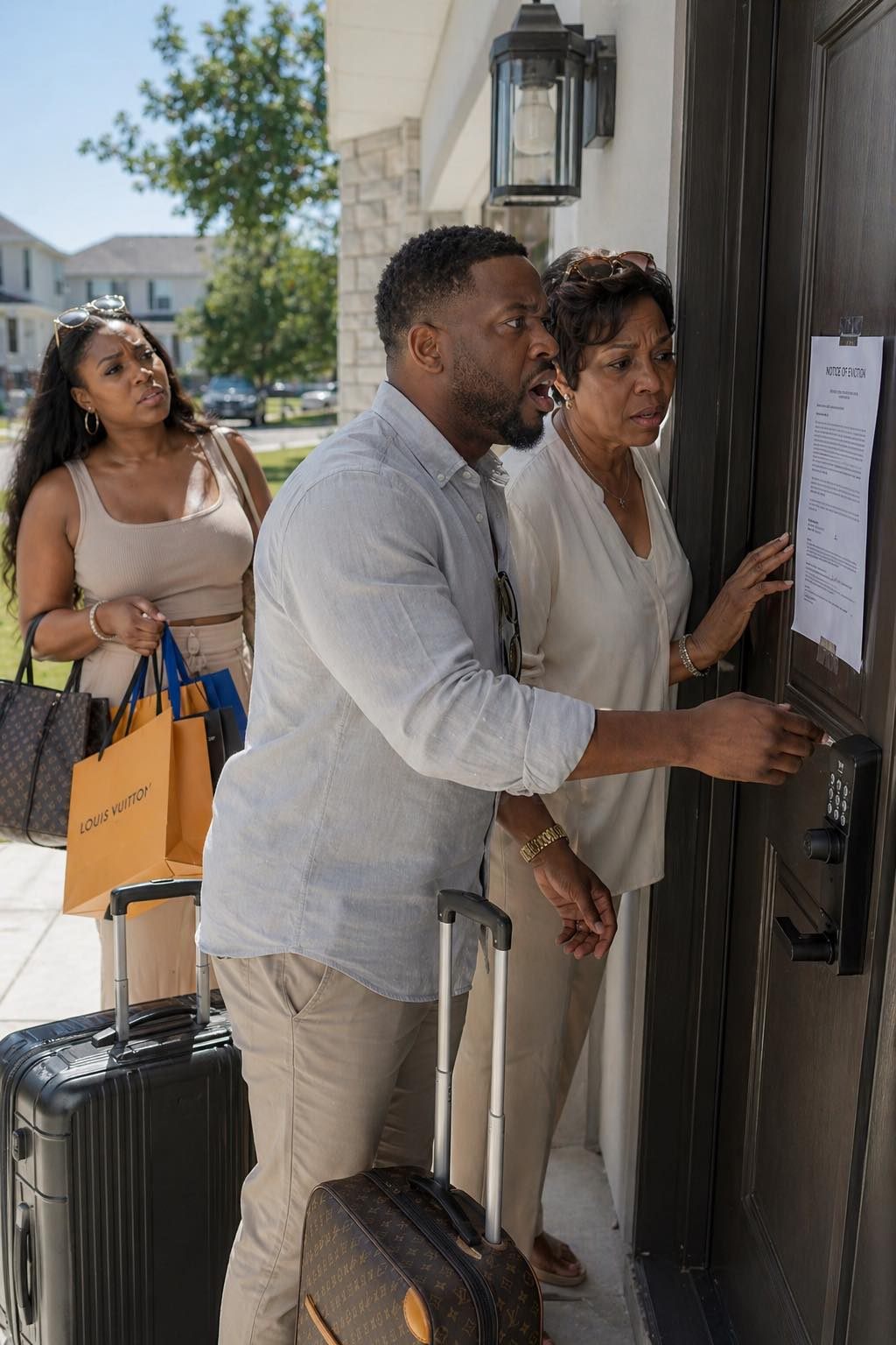 My mother-in-law looked at my 38-week pregnant belly, told my husband, “Put a lock on both doors and let her give birth alone,” and then went off on a luxury trip, paid for with my money. Seven days later, they returned tanned, smiling, and dragging suitcases full of shopping bags…
