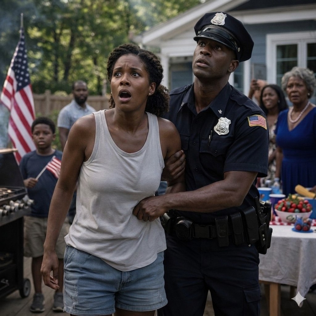 “My Husband’s Secret Exploded at Our Family BBQ When a Little Girl Stepped Out of a Police Car Calling Him ‘Daddy’…”