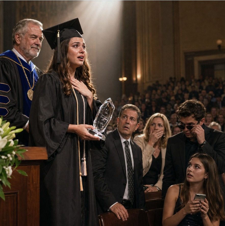 At my college graduation, my father whispered, “We…