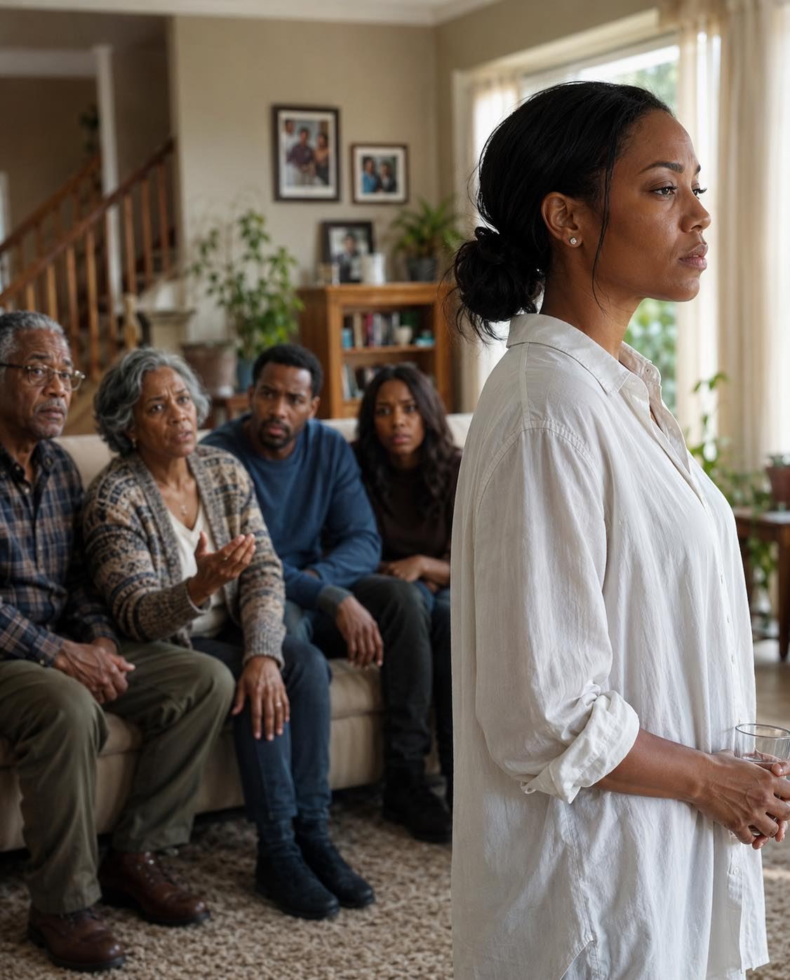 When my husband’s affair ended in a pregnancy, his entire family gathered in my living room and demanded that I leave the house. I didn’t raise my