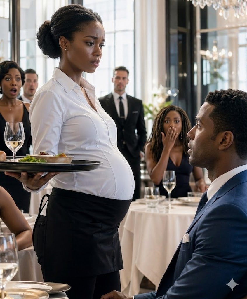 BILLIONAIRE SAW HIS PREGNANT EX-WIFE SERVING TABLES—THEN ONE SENTENCE FROM HER DESTROYED EVERYONE IN THE ROOM