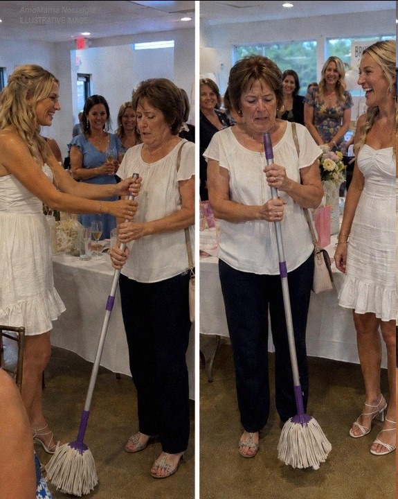 My future DIL handed me a mop in front of 20 guests at her bridal shower and told me to "earn my meal" — the gift I pulled out of my purse made the whole room gasp. I have one son. I raised him on my own after his father passed. I work as a janitor. It's not glamorous, but it's honest work. So when he told me he was getting married, I was happy for him. Truly. Emily always seemed… polite. A little distant, maybe, but I told myself that's just how some people are. When I got invited to her bridal shower, I took it as a good sign. The event was at a rented hall, decorated like something out of a magazine. About twenty women, all dressed perfectly, sipping drinks and smiling like they already belonged there. I didn't. But I tried. I greeted people, kept to myself, waited for my son to show up later like he said he might. Emily barely acknowledged me. Then, halfway through the afternoon, she clapped her hands to get everyone's attention. "Before we eat," she said sweetly, "we're doing something fun." People laughed. A moment later, she "accidentally" knocked over a full glass. It shattered across the floor, liquid spreading everywhere. Emily looked straight at me. And then she handed me a mop. "Since you didn't contribute much," she added, still smiling, "you can at least help earn your meal. You should be used to this anyway." The room went quiet. Some women exchanged looks. Others smirked. I felt my face burn. But I didn't argue. I just reached into my purse. ⬇️