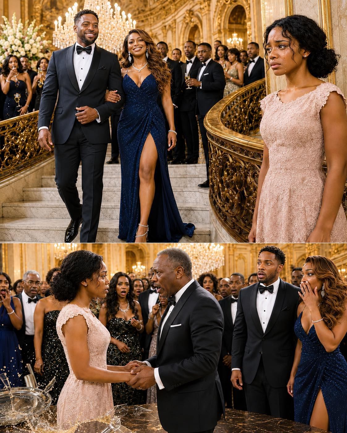 My husband hid me at the party for being embarrassed of my cheap dress… but his career crashed when the billionaire boss recognized my